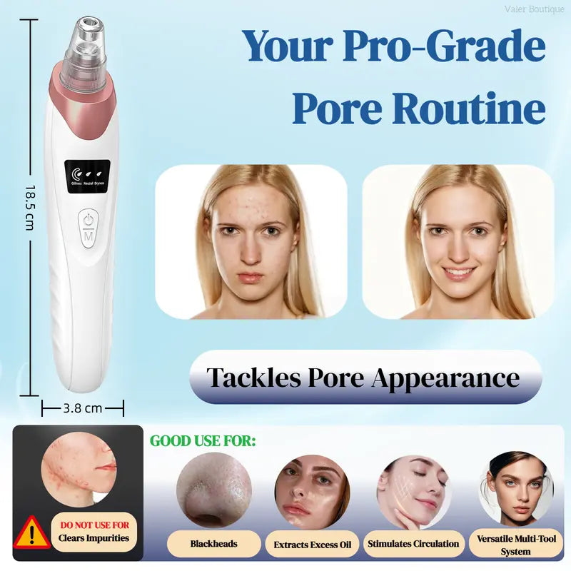 🫧Electric Pore Vacuum & Blackhead Remover – Rechargeable Spot Extractor Tool Set
