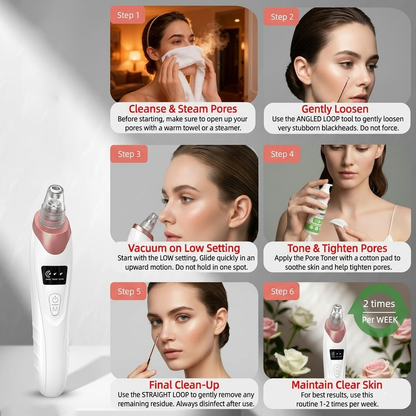 🫧Electric Pore Vacuum & Blackhead Remover – Rechargeable Spot Extractor Tool Set